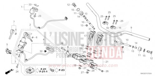 HANDLE PIPE/TOP BRIDGE CRF1100AM de 2021